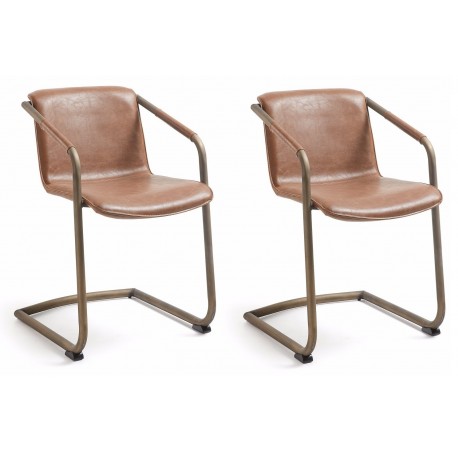 2 x Alma spisebordsstol - Cognac