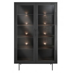CASØ GALA Vitrine lav 112x172 cm massiv ask / sortbejdset