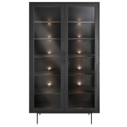 CASØ GALA Vitrine Høj 112x195cm massiv ask / sortbejdset