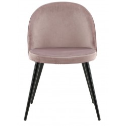Velevet Spisebordsstol - Støvet Rosa