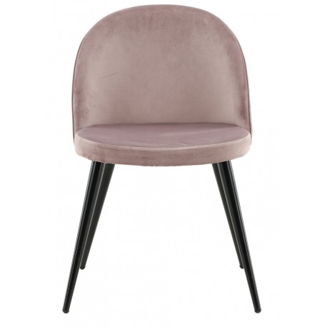 Velevet Spisebordsstol - Støvet Rosa