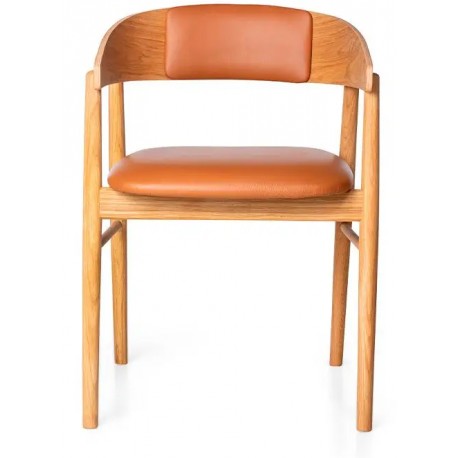 Maxwood spisebordsstol - eg/naturolie - Cognac læder