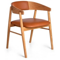 Maxwood spisebordsstol - eg/naturolie - Cognac læder