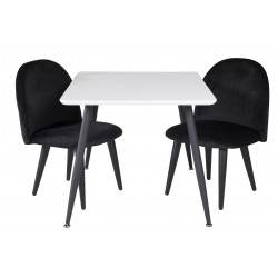 Spisebordssæt Polar spisebord 60 x 80 med 2 x Spisebordsstole i Velour