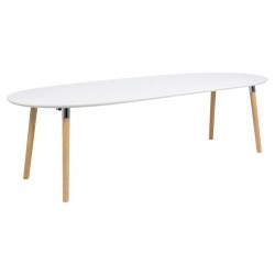 Belina Spisebord 170-270 cm inkl. 2 Tillægsplader – Hvid/Eg