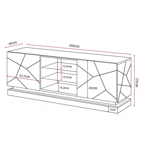 TV bord QIU 160 Hvid