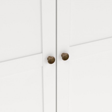 Bordeaux garderobeskab 181 cm 4 låger - Hvid