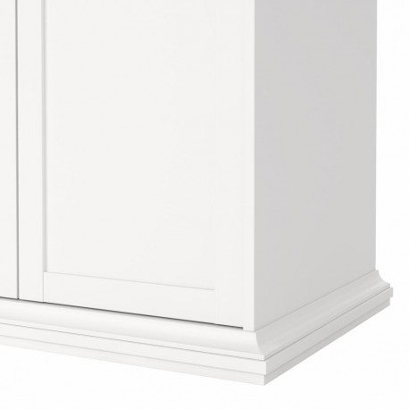 Bordeaux garderobeskab 181 cm 4 låger - Hvid