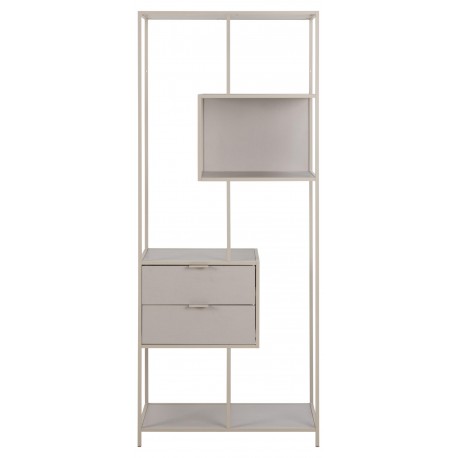 Seaford Reol med Skuffer og Asymmetriske Hylder – Grå - 77 x 35 x 185 cm