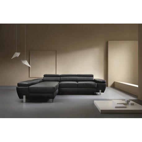 Milo læderHjørnesofa Venstrevendt - Indbygget Sengeudtræk og Opbevaring