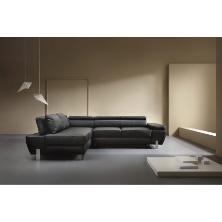 Milo læderHjørnesofa Venstrevendt - Indbygget Sengeudtræk og Opbevaring