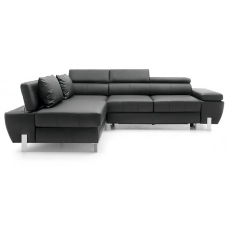 Milo læderHjørnesofa Venstrevendt - Indbygget Sengeudtræk og Opbevaring