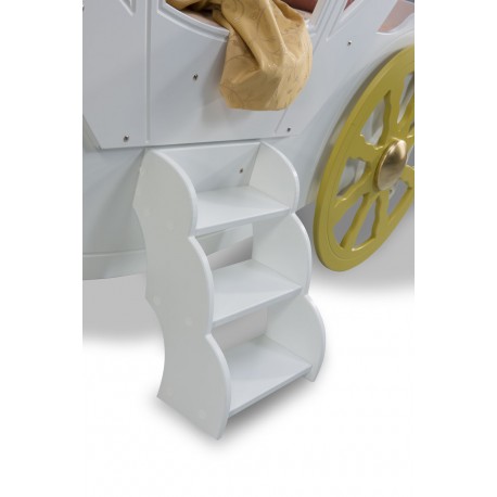 Prinsesse Carriage børneseng Hvid - med Madras 90 x 190 cm