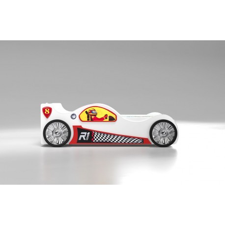 Monza Racer hvid børneseng med Madras - 90 x 190 cm