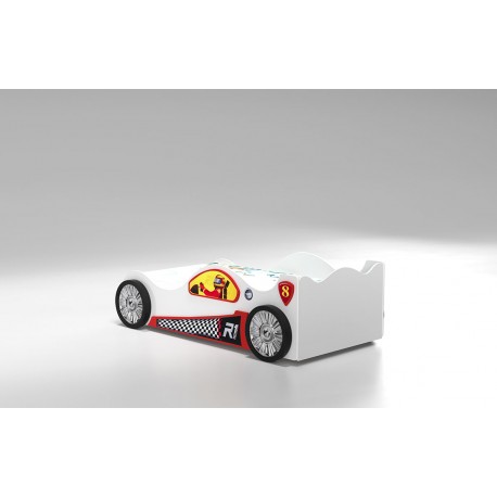 Monza Racer hvid børneseng med Madras - 90 x 190 cm