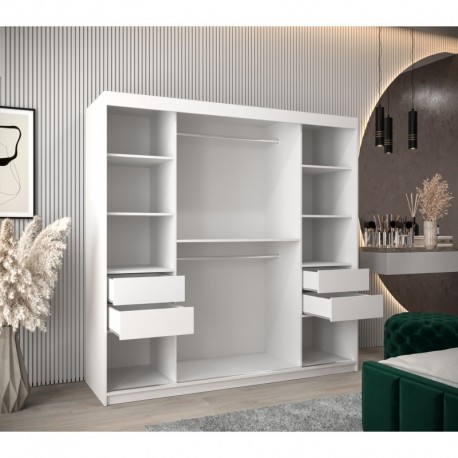 DOME 200 Garderobeskab med Skydedøre – 200 cm – Hvid
