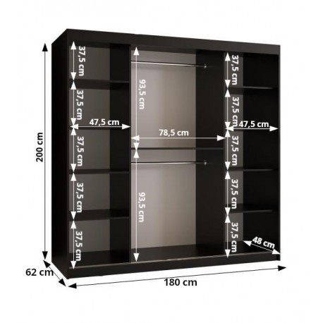 DOME 200 Garderobeskab med Skydedøre – 200 cm – Hvid