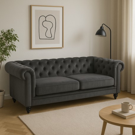Charlietown 3+3 pers. sofasæt - Koksgrå velour