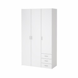 Bolmen garderobeskab 116 cm 3 låger - Hvid højglans