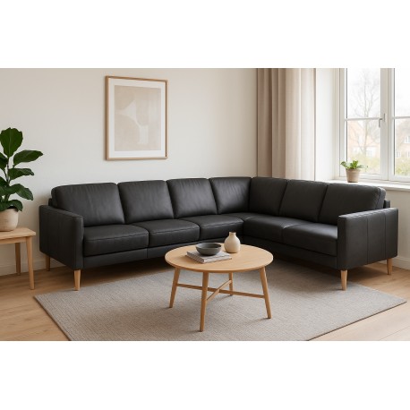 Hjort Knudsen Esbjerg læder Hjørnesofa