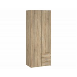 Bolmen garderobeskab 77 cm 2 låger + 3 skuffer (200) - Eg