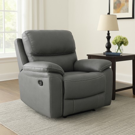 Christopher Recliner Lænestol - Grå Ruskindsblød mikrofiber