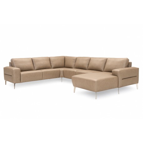 Hjort Knudsen Almind læder hjørnesofa med chaiselong Højrevendt