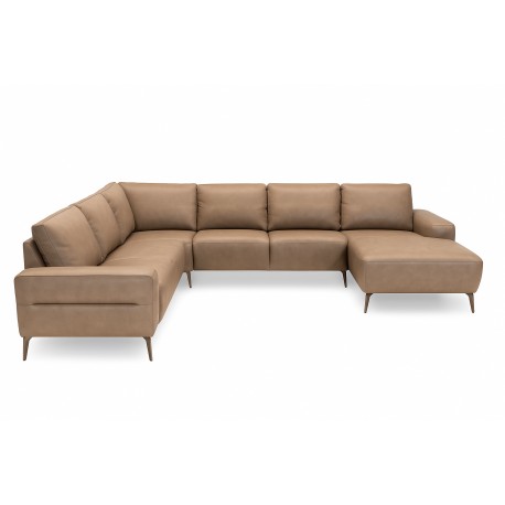 Hjort Knudsen Almind læder hjørnesofa med chaiselong Højrevendt