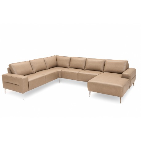 Hjort Knudsen Almind læder hjørnesofa med chaiselong Højrevendt