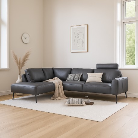 Hjort Knudsen Copenhagen læder Hjørnesofa venstrevendt