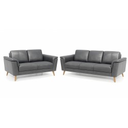 Ballerup 3+2 pers lædersofa