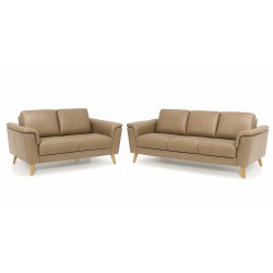Ballerup 3+2 pers lædersofa