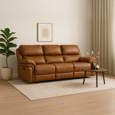 Saranda Recliner Sofa - Brun Microfiber Stof