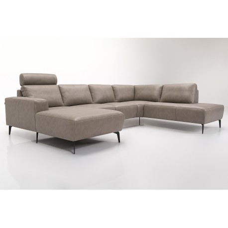 Hjort Knudsen Copenhagen Læder U-sofa - Venstrevendt