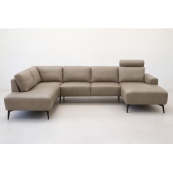 Copenhagen læderhjørnesofa med chaiselong - Højrevendt