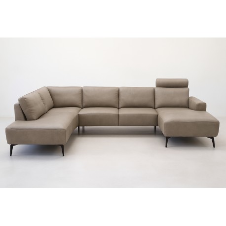 Copenhagen læderhjørnesofa med chaiselong - Højrevendt