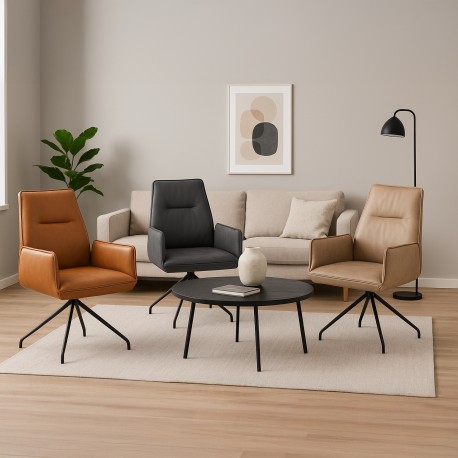 Hjort Knudsen Thisted spisebordsstol ægte læder