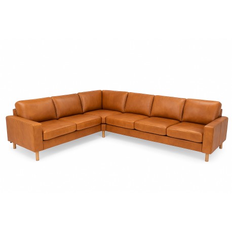 Hjort Knudsen Padborg Læderhjørnesofa