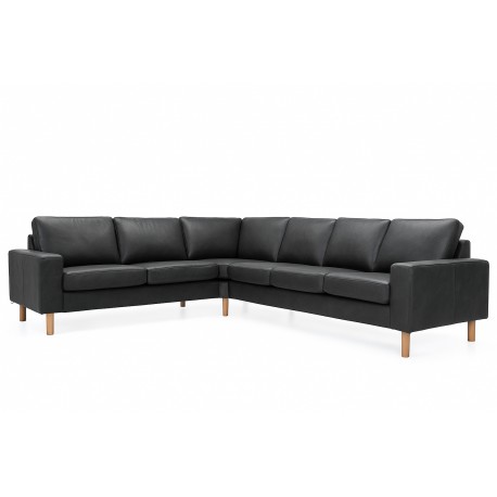 Hjort Knudsen Padborg Læderhjørnesofa