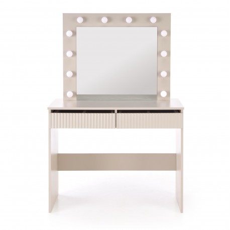 HOLLYWOOD - Sminkebord med spejl - Beige