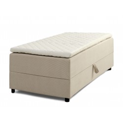 Børkop 7-Zonet 90x200 cm Boksmadras seng med opbevaring Beige Fløjl