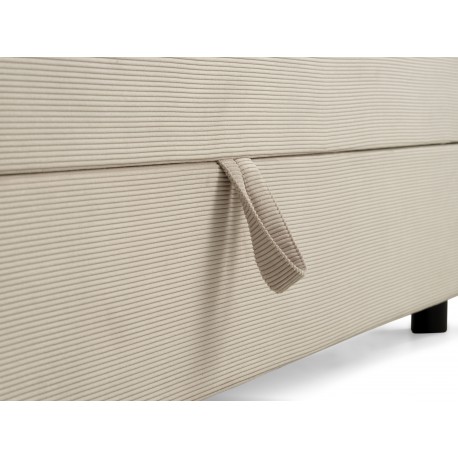 Børkop 7-Zonet 90x200 cm Boksmadras seng med opbevaring Beige Fløjl