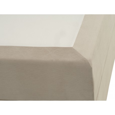 SPACE 7-Zonet 120x200 cm Boksmadras seng med opbevaring Beige Fløjl