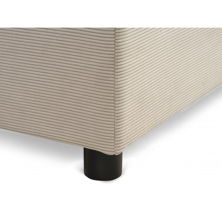 Børkop 7-Zonet 140x200 cm Boksmadras seng med opbevaring Beige Fløjl