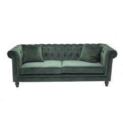 Velvet 3 personers Sofa - Grøn velour