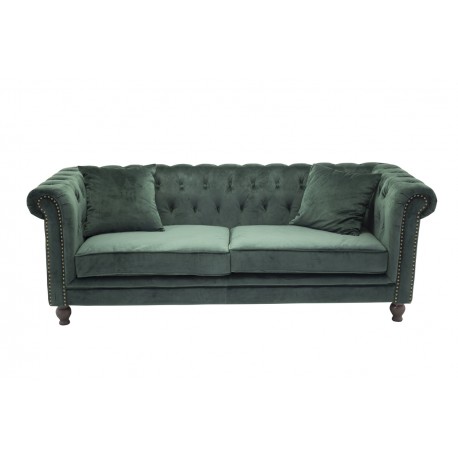 Velvet 3 personers Sofa - Grøn velour