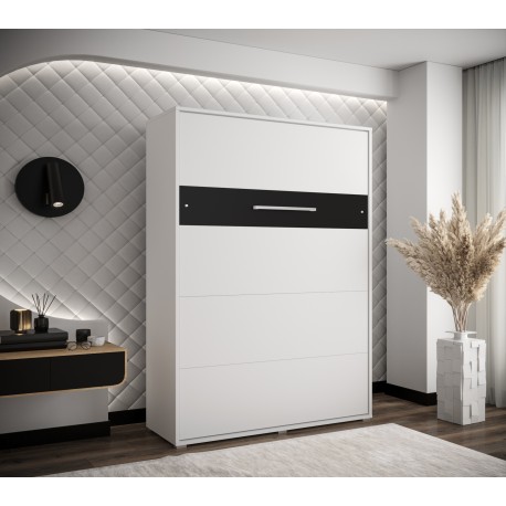 Skabsseng 140x200 cm – Nordica i Hvid/Sort med LED