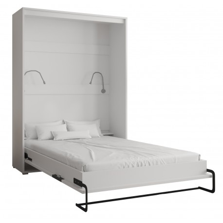 Skabsseng 140x200 cm – Nordica i Hvid/Eg med LED