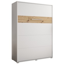 Skabsseng 140x200 cm – Nordica i Hvid/Eg med LED