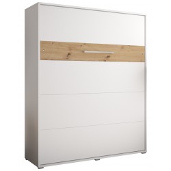 Skabsseng 160x200 cm – Nordica i Hvid/Eg med LED